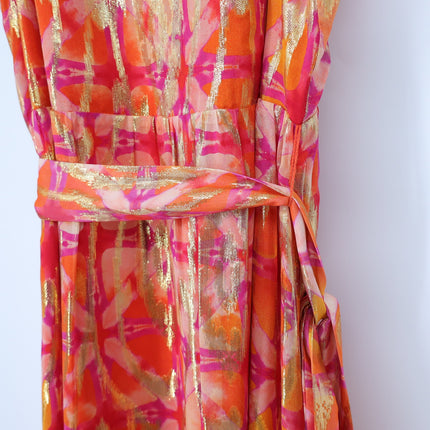 MARIE OLIVER Alice Maxi Dress NWT Guava Pink Metallic Sleeveless Women's M