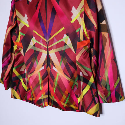 ESCADA Bozena Blazer Fantasy Multicolor Geometric Single Button Women's 40/US10