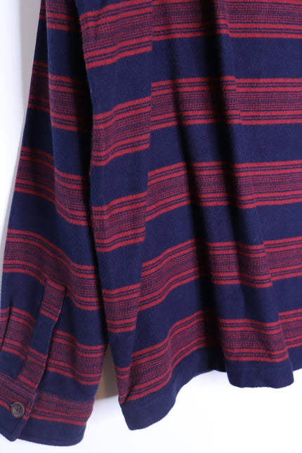 FAHERTY NWT Yukon Brushed Work Shirt Carmine Striped Red Cotton Men's XL