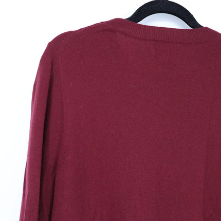 J. Crew 100% Cashmere Crewneck Sweater Burgundy Classic Fit Women's M