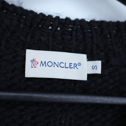 Moncler Maglione Tricot Girocollo Sweater Black and White Short Sleeve Women's S