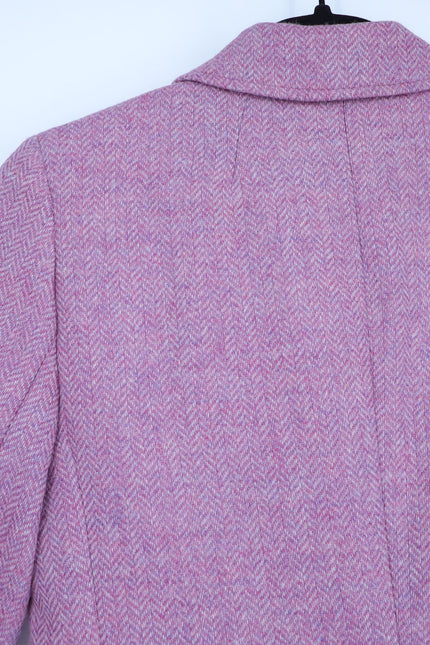 J. CREW Bristol Herringbone Wool Blazer Lilac Double Breasted Women's 00