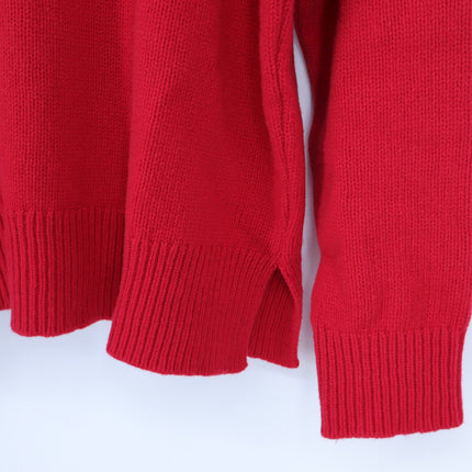Zara Wool Pullover Sweater Red NWT Oversized Crew Neck Long Sleeve Women's L