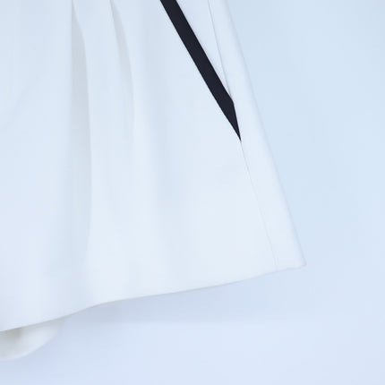 Alice + Olivia Esta Pleated Short White High Rise Contrast Trim Casual Women's 4