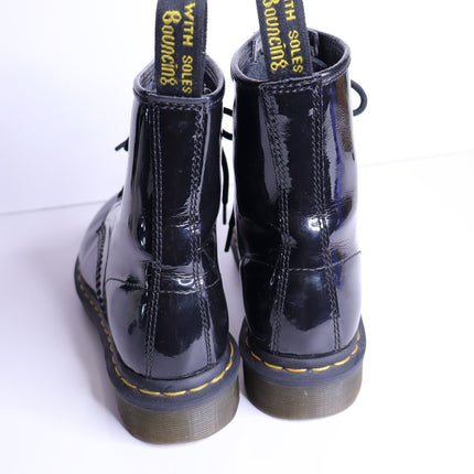 DR. MARTENS 1460 Patent Leather Combat Boots Black Lace Up Women's 7