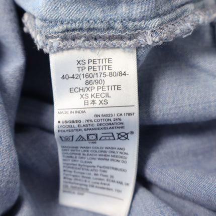 Gap Puff Sleeve Denim Mini Dress Washwell Blue NWT Chambray Women's XSP