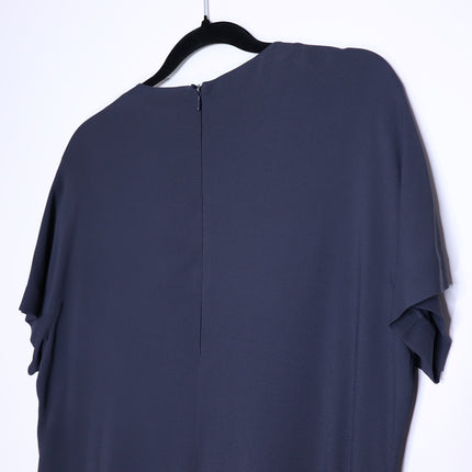 FABIANA FILIPPI Asymmetrical Short Sleeve Midi Dress Ash Blue Women's XL