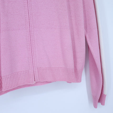 ST. JOHN SPORT Hooded Zip Up Sweater Santana Knit Track Suit Pink Women's L