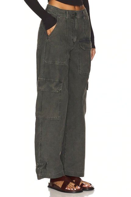 AGOLDE NWT Brynn Cargo Pant Marker Black Wide Leg Cotton Twill Women's 32