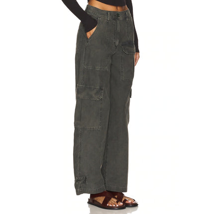AGOLDE Brynn Cargo Pant NWT Marker Black Wide Leg Cotton Twill Women's 32