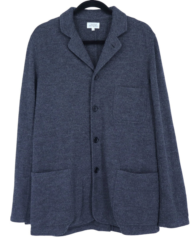 Hartford Jay Double-Faced Wool Jacket Gray Button Front Long Sleeve Men's L