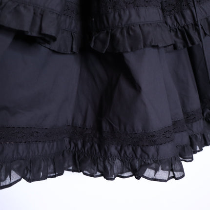 JOSLIN Celia Trapeze Shirt Dress NWT Black Organic Cotton Ruffled Lace Women's 2
