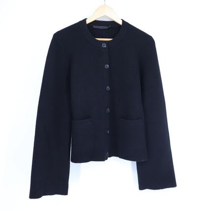 Jenni Kayne Cooper Cardigan Black Wool Cashmere Wide Long Sleeve Women's M