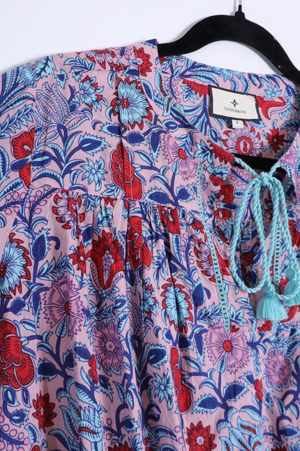TUCKERNUCK Mauve and Rose Wildflower Bondi Coverup Beachwear Women's S