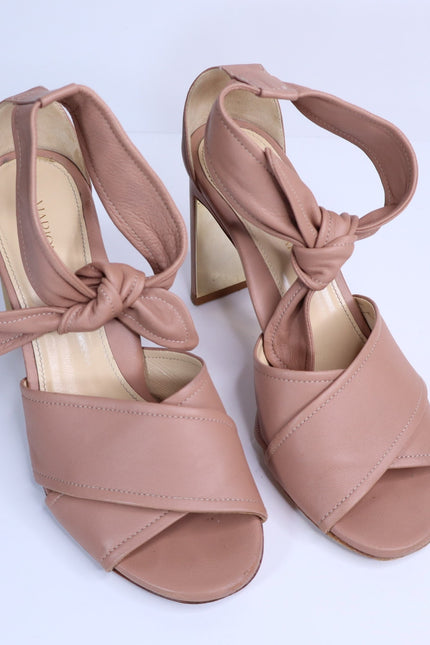 MARION PARKE Leah Heeled Sandals Blush Nappa Leather Ankle Tie Women's 36/US 6