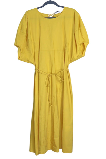 MEIMEIJ NWT Waist Tie Midi Dress Mustard Yellow Back Tie Women's 44/US 10