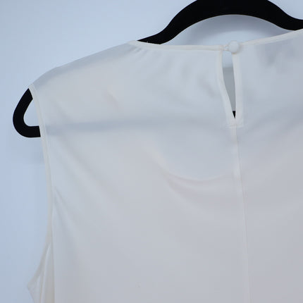ARMANI COLLEZIONI Silk Draped Neck Blouse Ivory Sleeveless Cowlneck Women's 4