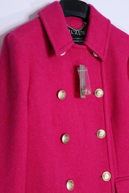 J. CREW NWT Warwick Italian Wool Blend Stadium Cloth Topcoat Pink Women's 00