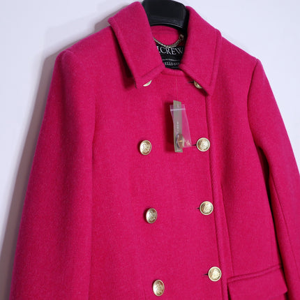 J. CREW Warwick Top Coat NWT Pink Italian Wool Blend Stadium Cloth Women's 00