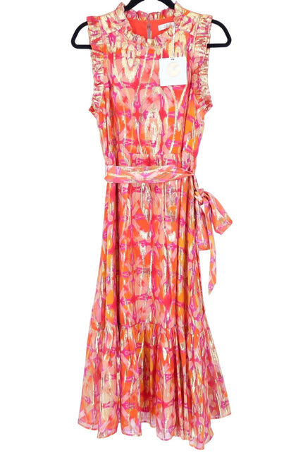 MARIE OLIVER Alice Maxi Dress NWT Guava Pink Metallic Sleeveless Women's M