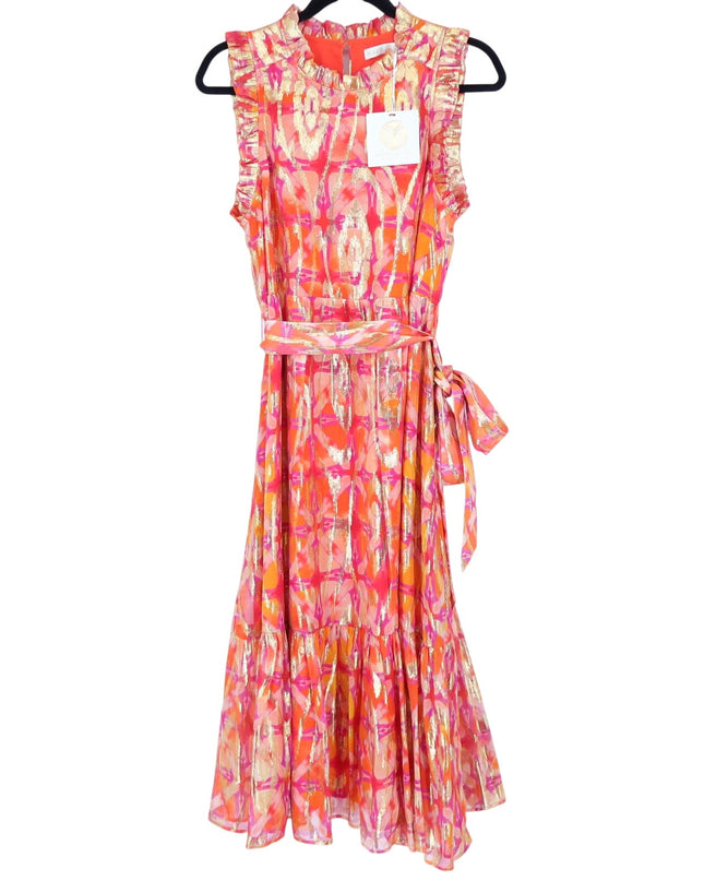 MARIE OLIVER Alice Maxi Dress NWT Guava Pink Metallic Sleeveless Women's M