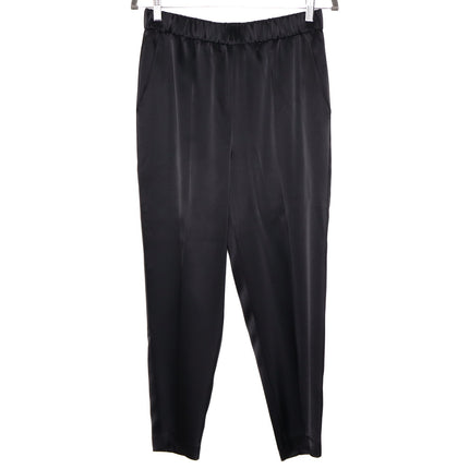 ESCADA High Waist Satin Pull On Trousers Taper Leg Ankle Black Women's 38 US 8