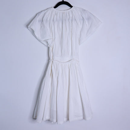 ULLA JOHNSON Jessa Mini Dress NWT Pristine White Pleated Cotton Poplin Women's 2