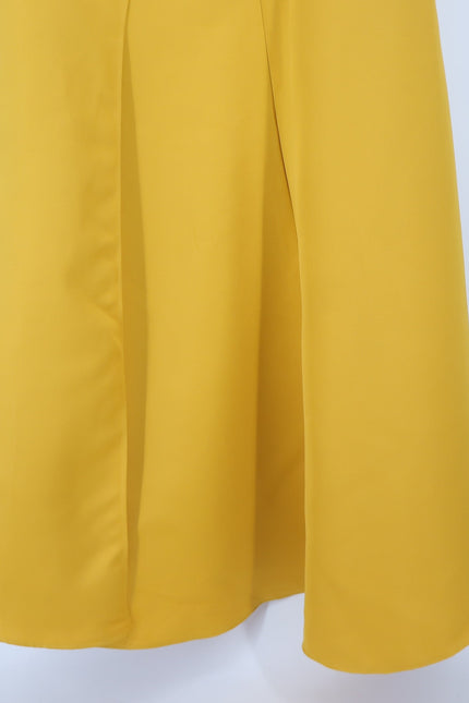 TERANI COUTURE Matte Satin Long Column Dress NWT Gold Harvest Women's 14