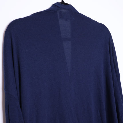 PAS DE CALAIS Cotton Linen Cardigan Navy Blue Long Sleeves Women's 38/US 4-6