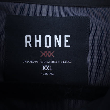 Rhone Rain or Shine Full Zip Jacket Black Hideaway Hood Windbreaker Men's XXL