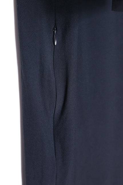 AKRIS PUNTO Embroidered Tulle Sleeve Shift Dress Black Knee Length Women's 12