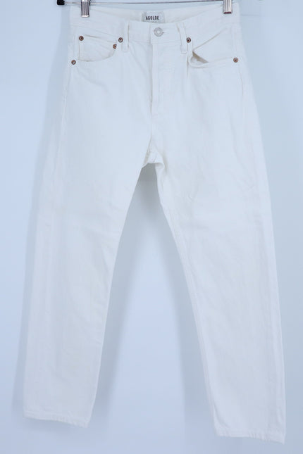 AGOLDE Parker Vintage Straight Jeans Milkshake White Low Slung Women's 24