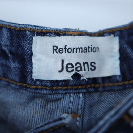 REFORMATION JEANS Cynthia Straight Long Jeans Disco Blue High Rise Women's 8
