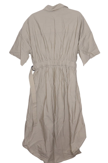 BRUNELLO CUCINELLI Belted Safari Shirtdress Khaki Short Sleeve Women's XL/US 10