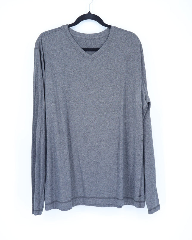 Lululemon Long Sleeve Knit Top Heathered Gray Crew Neck Active Men's XL