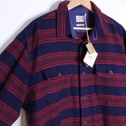 FAHERTY Yukon Brushed Work Shirt NWT Carmine Striped Red Cotton Men's XL