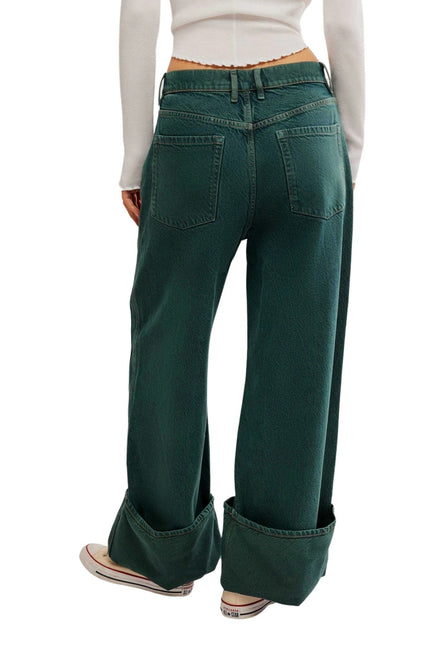 WE THE FREE NWT Luke Green Final Countdown Cuffed Wide Leg Jeans Women's 29