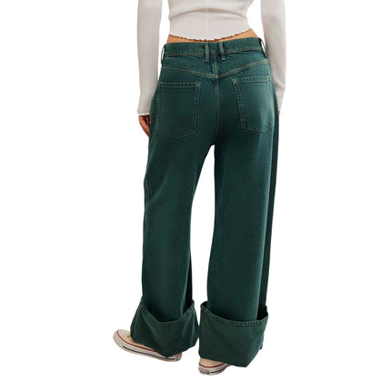 WE THE FREE NWT Luke Green Final Countdown Cuffed Wide Leg Jeans Women's 29