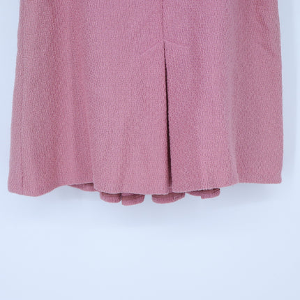 Chanel Coco Mark Tweed Skirt Mauve Pink Pleated Summer Wool Women's 40/US 8