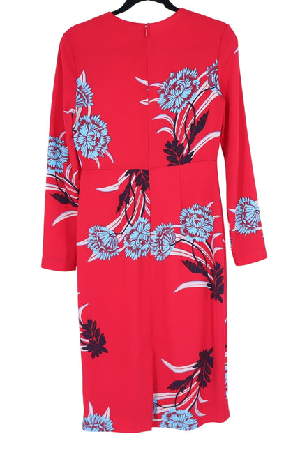 DIANE VON FURSTENBERG Floral Sheath Dress Farren Lipstick Silk Blend Women's 6