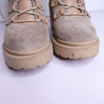 AQUATALIA Valia Platform Heeled Combat Boot Light Taupe Suede Women's 10.5