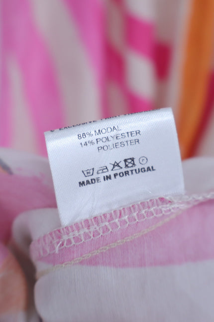 VILAGALLO Ginevra Lucca Print Maxi Dress Pink NWT Kimono Sleeve Women's 40/US 6