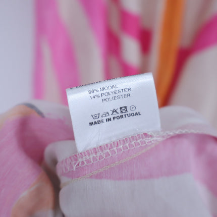 VILAGALLO Ginevra Lucca Print Maxi Dress Pink NWT Kimono Sleeve Women's 40/US 6