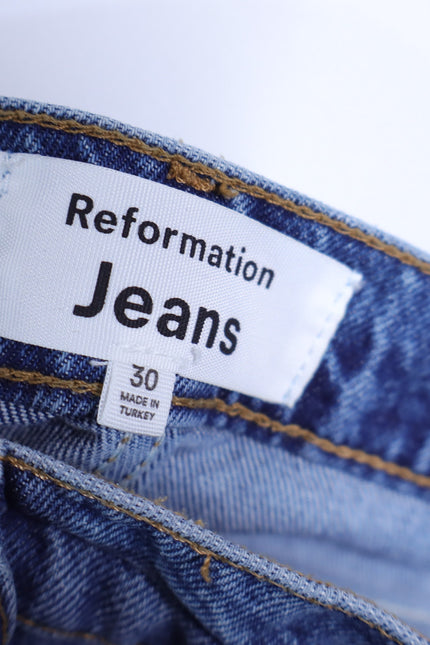 REFORMATION JEANS Jagger Denim Midi Skirt Hemlock Classic Blue Women's 30