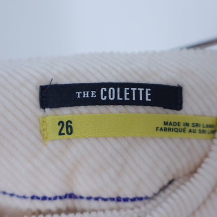 Maeve The Colette Corduroy Trousers Ivory Cropped Wide Leg Pants Women's 26