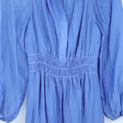 by Anthropologie The Somerset Maxi Dress Blue NWT Popover Long Sleeve Women's XS