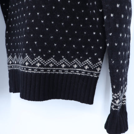 Polo Ralph Lauren Reindeer Wool Pullover Sweater Black Winter Cabin Men's M