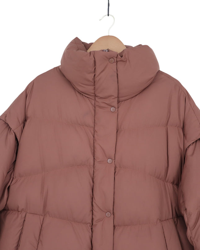 Lululemon Long Oversized Jacket Roasted Brown 600 Goose Down Puffer Women's M/L