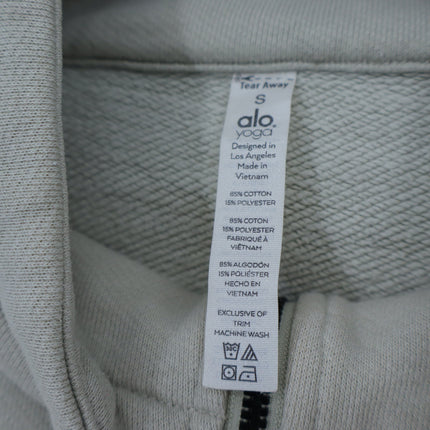 Alo Cruiser Hoodie Sweatshirt Cropped Full Zip Light Sage French Terry Women's S