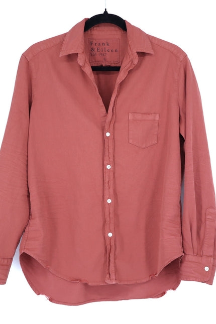 FRANK & EILEEN Eileen Shirt Rust Orange Relaxed Button Up Long Sleeve Women's S